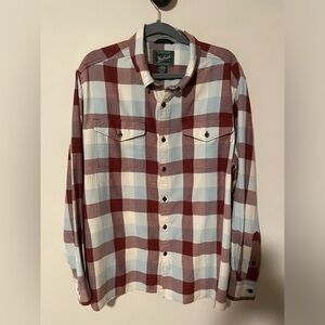 Woolrich mens button down plaid shirt size XL, 100% Organic cotton, outdoor